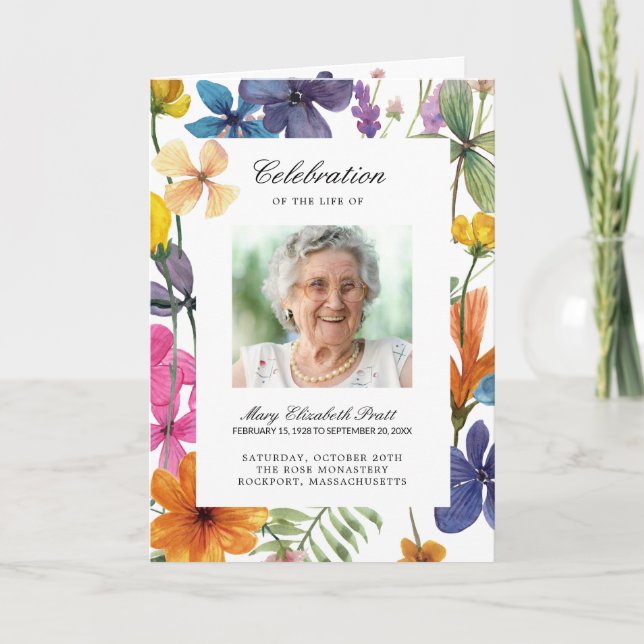 Photo Memorial Funeral Firande of Life Program (Framsida)