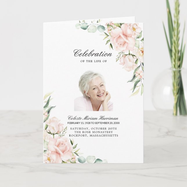 Photo Memorial Funeral Firande of Life Program (Framsida)