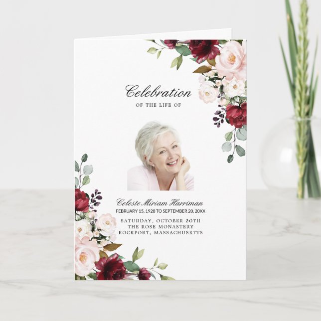 Photo Memorial Funeral Firande of Life Program (Framsida)