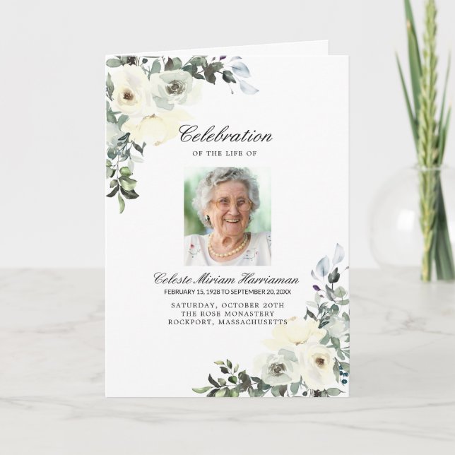 Photo Memorial Funeral Firande of Life Program (Framsida)