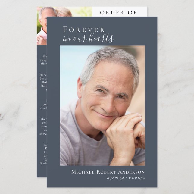 Photo Memorial Funeral Firande of Life Program (Fram/baksida)