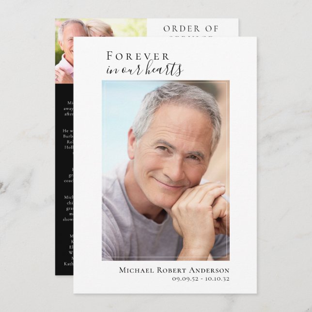 Photo Memorial Funeral Firande of Life Program (Fram/baksida)