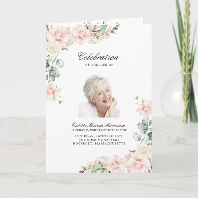 Photo Memorial Funeral Firande of Life Program (Framsida)
