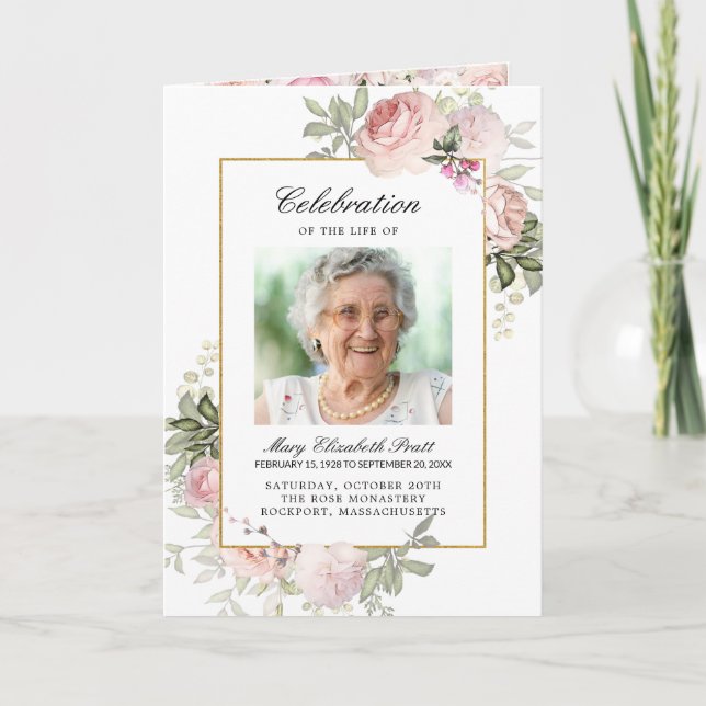 Photo Memorial Funeral Firande of Life Program (Framsida)