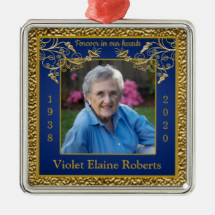 Photo Memorial jul Keepsaké Ornamet Blue Julgransprydnad Metall