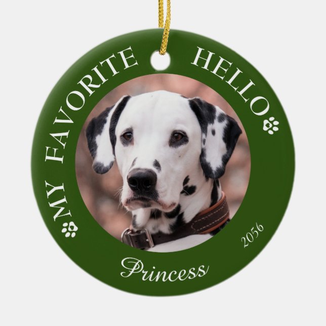 Photo Memorial Pet Hund Ceramic Ornament (Framsidan)