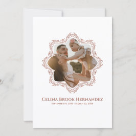 Photo Memorial Program — Rose Brown Frame