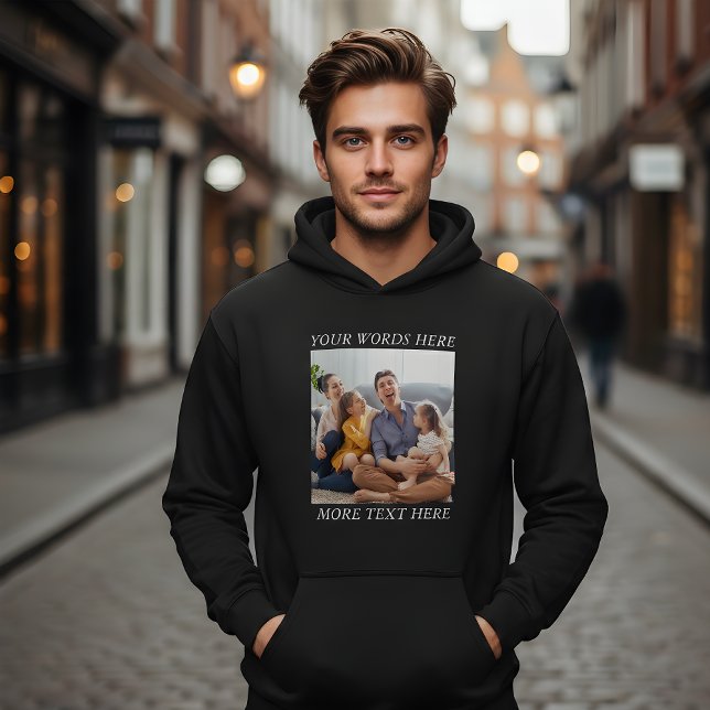 Photo Memory Custom Hoodie with Your Text (Skapare uppladdad)