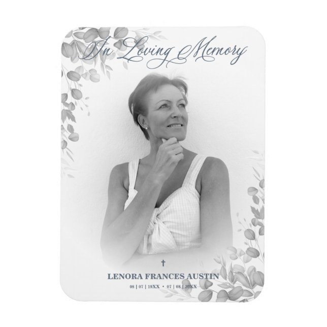 Photo Memory Service Kära Ones in Black White Magnet (Vertikal)