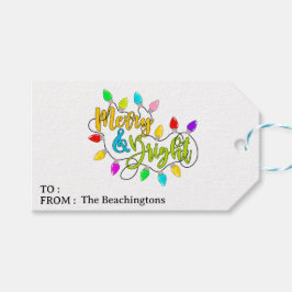 *~* PHOTO Merry Bright AP44 julklapp Märkre Presentetikett