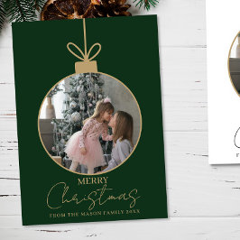 photo Merry Christmas bauble Photo Card Kort
