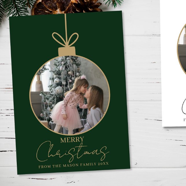 photo Merry Christmas bauble Photo Card Kort (Skapare uppladdad)