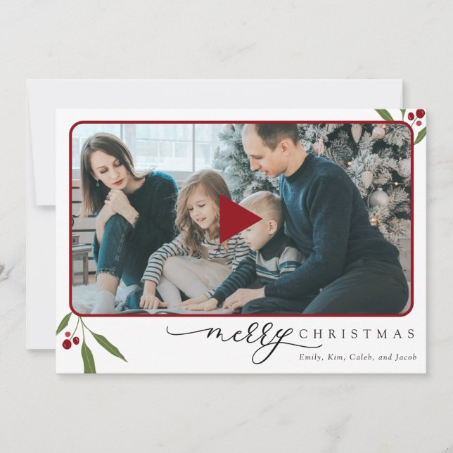 Photo Merry Christmas QR Code Holiday Video (Framsida)