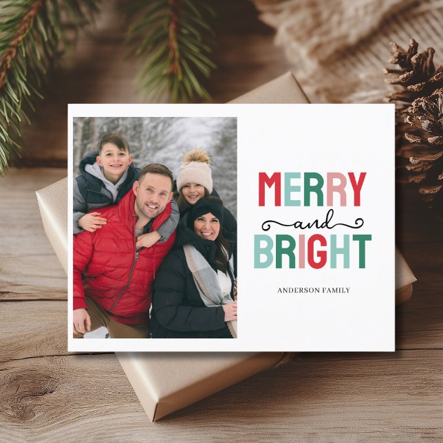 Photo Merry och Bright jul Helg Vykort (Skapare uppladdad)