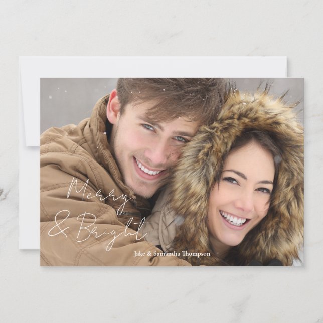 Photo Merry och Bright Julkort (Framsida)