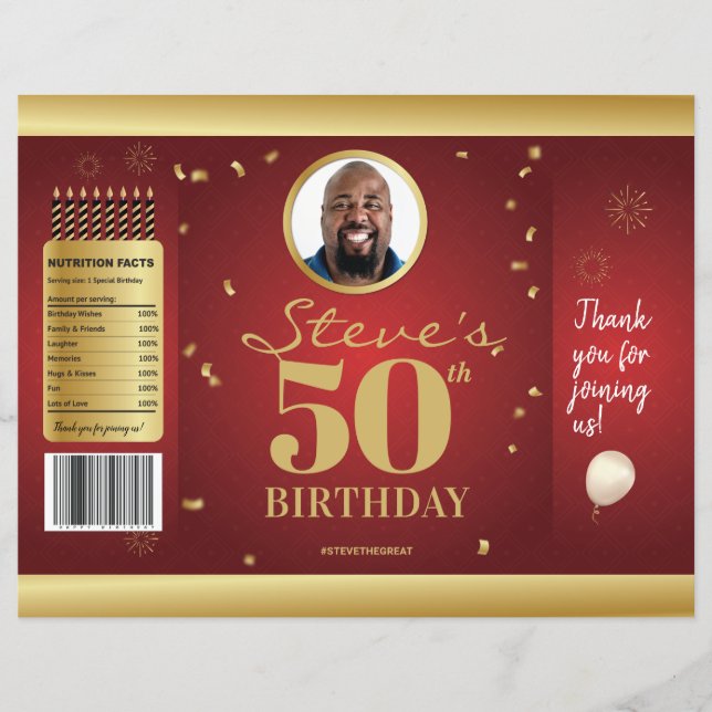 Photo Milestone Birthday Chip Bag Wrappers (Framsida)