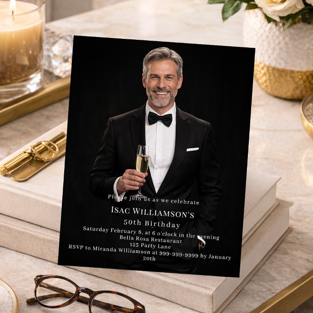 Photo milestone birthday invitation (Skapare uppladdad)