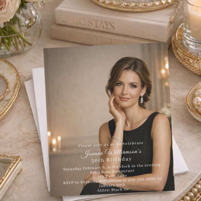 Photo milestone birthday invitation (Skapare uppladdad)