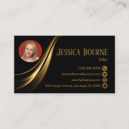 Photo Minimal Modern Professionell QR-kod Guld Visitkort