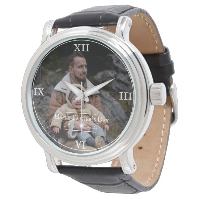 Photo Minimalist Fars dag | Vit Armbandsur (Vinklad)