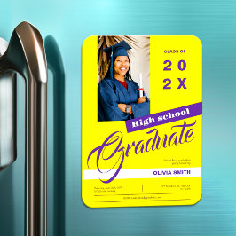 Photo Minimalist Modern High School Studenten Magnet