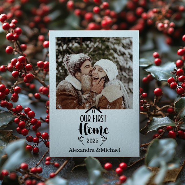 Photo Minimialist Christmas Our First Home Julkort (Skapare uppladdad)