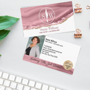 Photo Mobile Notary Loan Signing Agent Monogram Visitkort