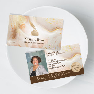 Photo Mobile Notary Loan Signing Agent Monogram Visitkort