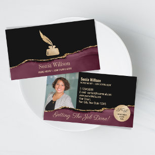 Photo Mobile Notary Loan Signing Agent Monogram Visitkort