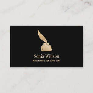 Photo Mobile Notary Loan Signing Agent Monogram Visitkort