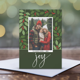 Photo modern berries joy branches Christmas Julkort
