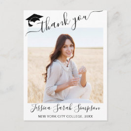 PHOTO Modern Elegant Studenten Tack Vykort