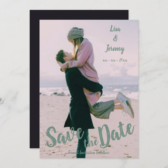 Photo Modern Förlovning Bröllop Inbjudningar (Fram/baksida)