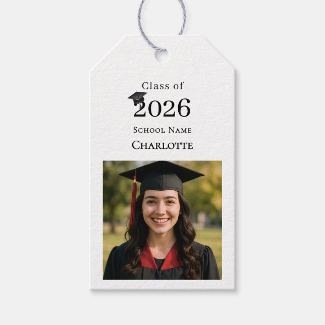 Photo modern Graduation Party DIY Presentetikett (Framsidan)