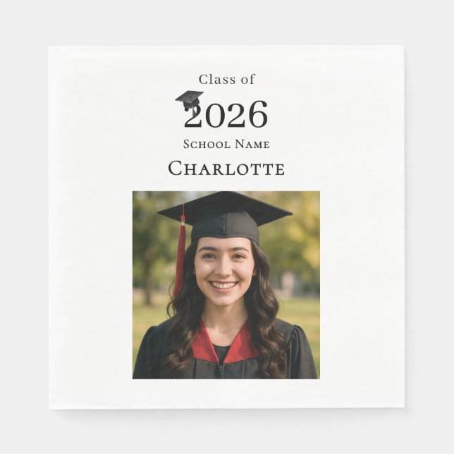 Photo modern Graduation Party luncheon Pappersservett (Framsidan)