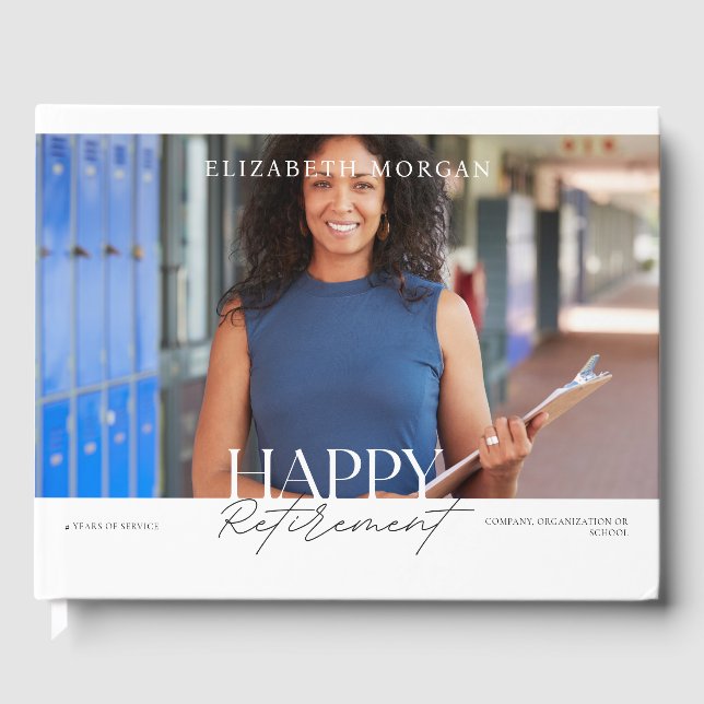 Photo Modern Lycklig Pension Party White Gästböcker (Framsida)