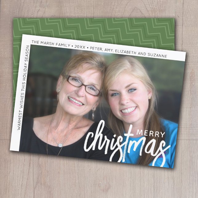 Photo Modern Minimal White Gräns God jul Julkort (Skapare uppladdad)