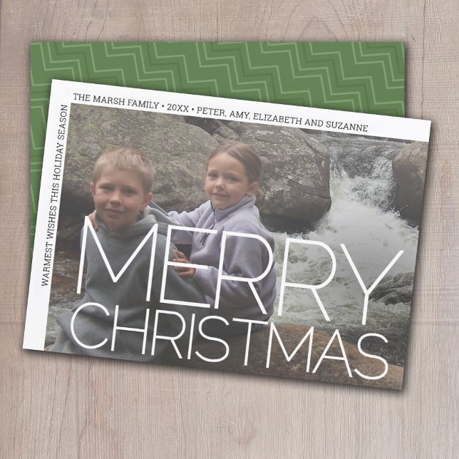 Photo Modern Minimal White Gräns God jul Julkort (Skapare uppladdad)