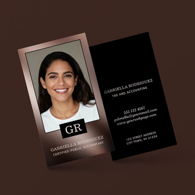 Photo Modern Professional CPA Accountant Visitkort (Card shown in 3.5 x 2 inches. Choose size corner + paper style.)