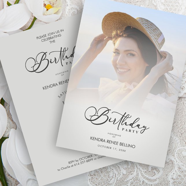 Photo Modern Transparency Overlay Vellum Effect Inbjudningar (Custom Photo Modern Transparency Overlay Vellum Effect Birthday Card Invitation with Envelope.)