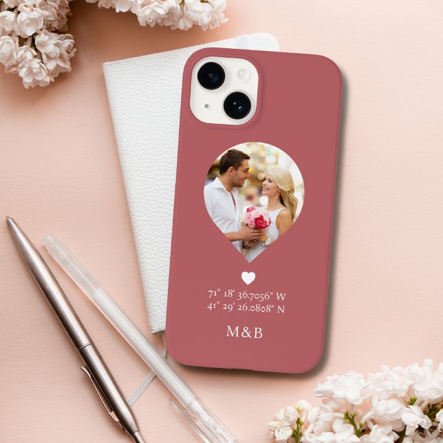 Photo Monogram Romantic Heart Coodinates Modern (Skapare uppladdad)