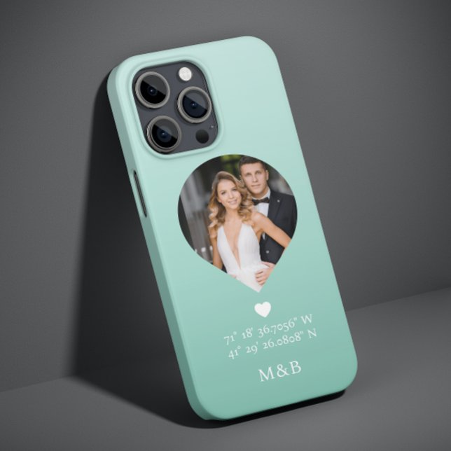 Photo Monogram Romantic Heart Coodinates Modern (Skapare uppladdad)