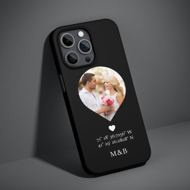Photo Monogram Romantic Heart Coodinates Modern (Skapare uppladdad)