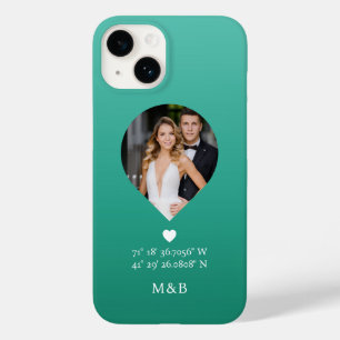 Photo Monogram Romantic Heart Coodinates Modern