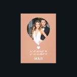 Photo Monogram Romantic Heart Coodinates Modern Canvastryck<br><div class="desc">Photo Monogram Romantic Heart Coodinates Modern Faux Kanvastryck Wall Art har ditt favoritfoto med dina monogram- och anpassningsbar-koordinater för longitud och latitud som är speciella för dig i modern skripttypografi. Perfektens gåva till bröllop,  födelsedag,  jul,  Alla hjärtans dag,  årsdag och så mycket mer. Designad av ©Evco Studio www.zazzle.com/store/evcostudio</div>