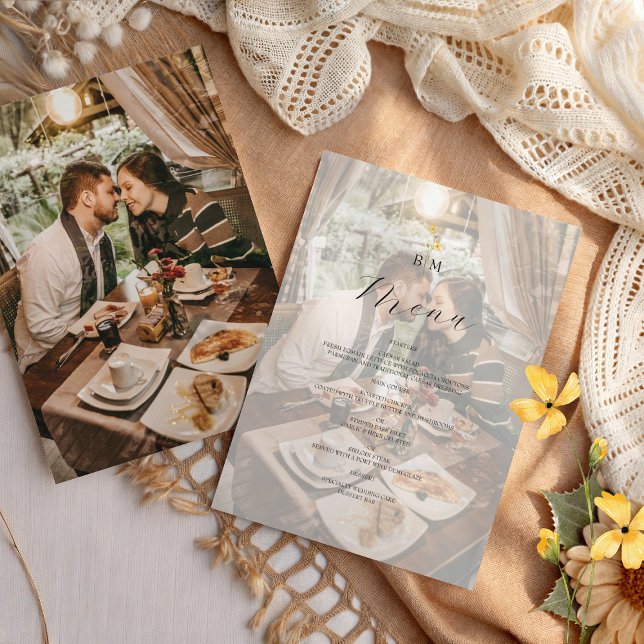 Photo Monogram Wedding Meny (Skapare uppladdad)