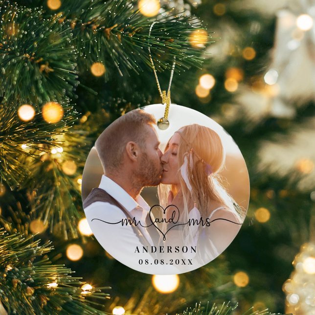 Photo mr elegant nyligen weds christmas julgransprydnad keramik (Skapare uppladdad)