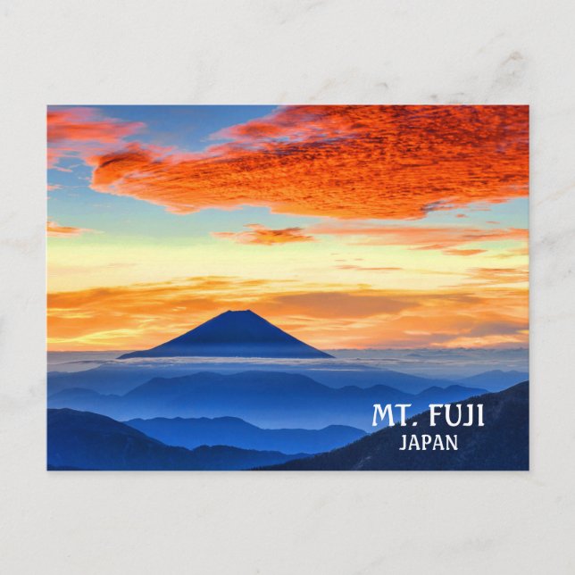 Photo Mt. Fuji Volcano Japan vid Sunset Vykort (Framsida)