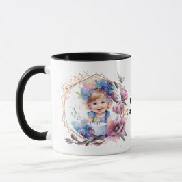 Photo mug with flower frame mugg