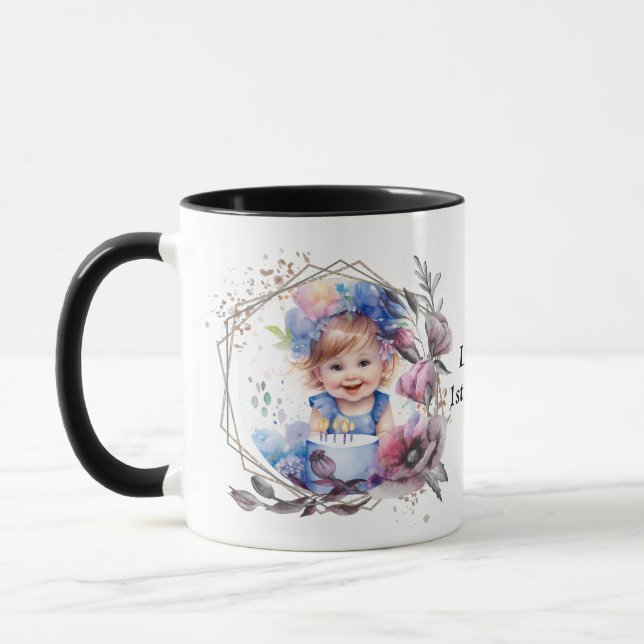Photo mug with flower frame mugg (Vänster)